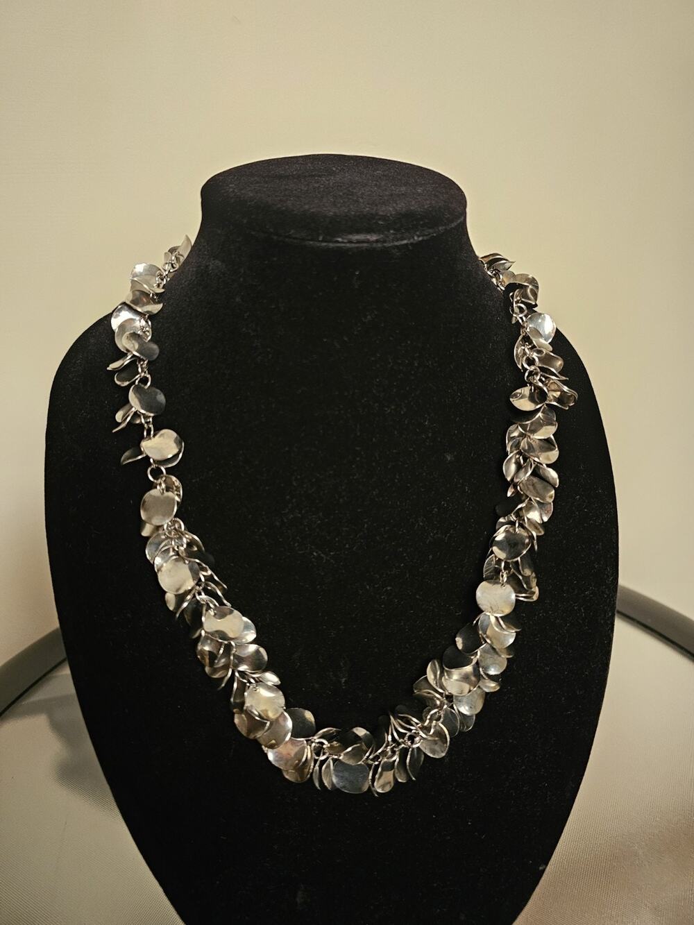 LOFT 10" Silver Disc Necklace